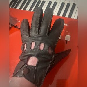 Vintage 1960s Men’s Brown Leather Moto Gloves - NOS - Medium 9 1/2